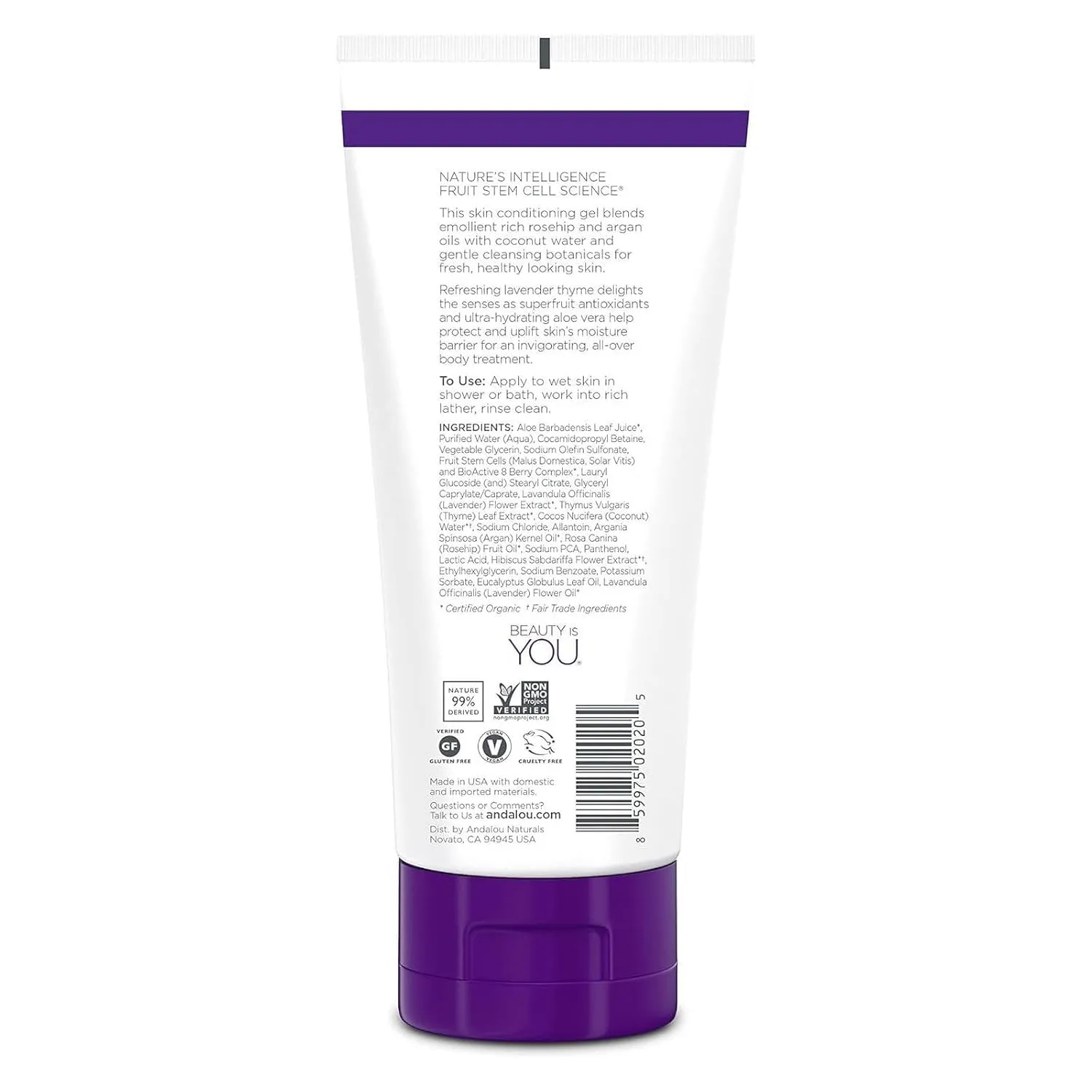 Andalou Naturals Lavender Thyme Refreshing Shower Gel 251ml