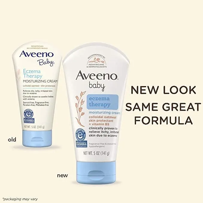 Aveeno Baby Eczema Therapy Moisturizing Cream, Natural Colloidal Oatmeal & Vitamin B5, Baby Eczema Cream for Dry, Itchy, Irritated Skin Due to Eczema, Paraben- & Steroid-Free, 5 fl. oz - 38137101845