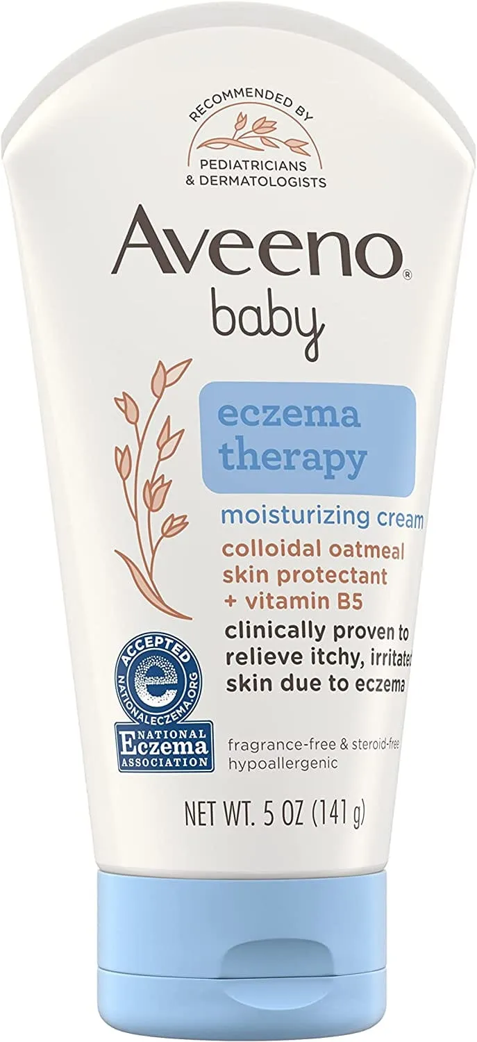 Aveeno Baby Eczema Therapy Moisturizing Cream, Natural Colloidal Oatmeal & Vitamin B5, Baby Eczema Cream for Dry, Itchy, Irritated Skin Due to Eczema, Paraben- & Steroid-Free, 5 fl. oz - 38137101845