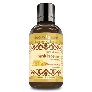 Beauty Aura Frankincense Oil | Therapeutic Grade Essential Oil | 1 Fl. Oz (30 ml) | Premium Collection