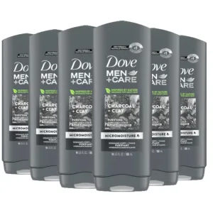 Dove Men  Care Body Wash Charcoal & Clay - 13.5 oz/ 400 ml- 6 Pack