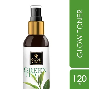 Good Vibes Green Tea Glow Toner | Hydrating, Soothing, Refreshing | With Apple | No Alcohol, No Sulphates, No Parabens, No Animal Testing (120 ml)