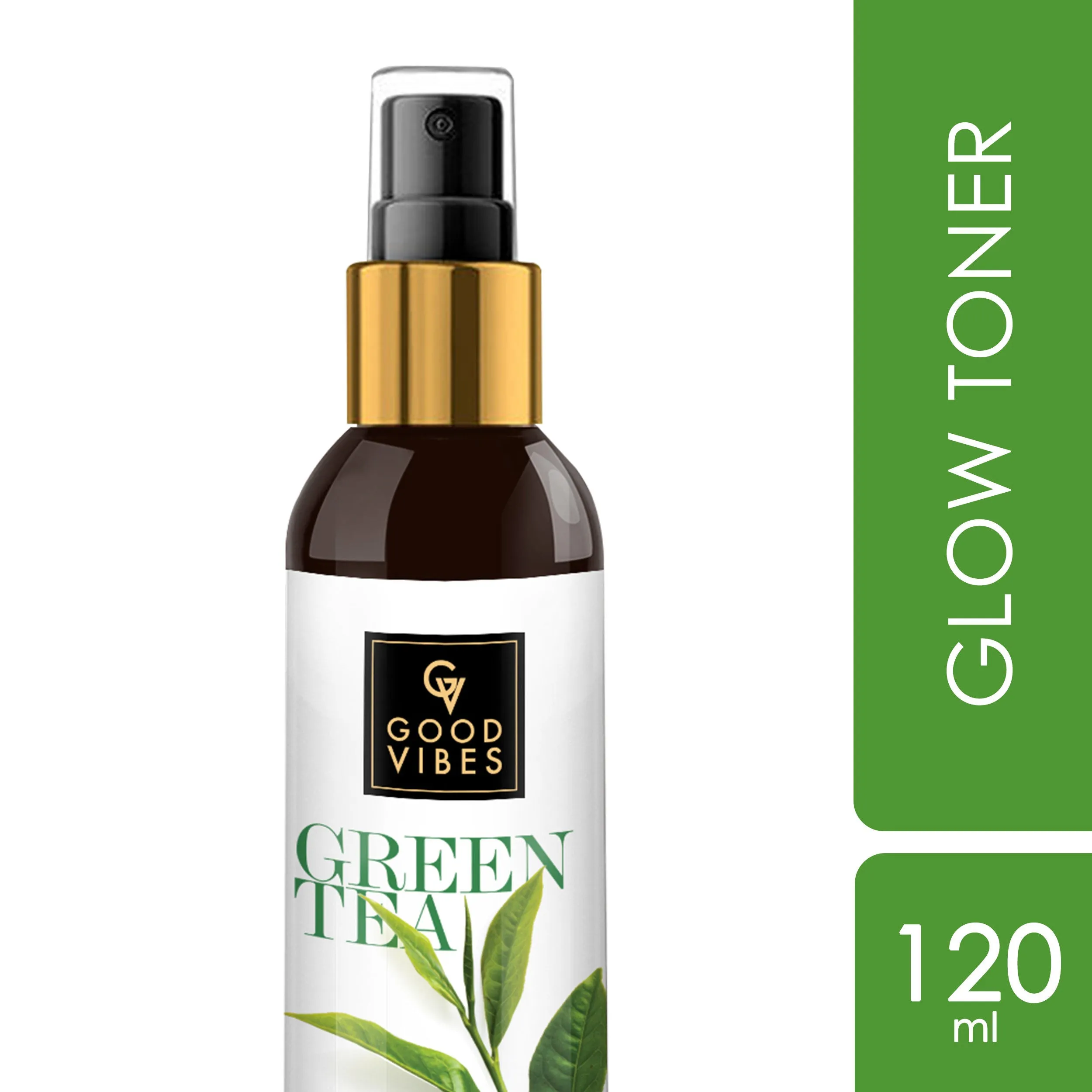 Good Vibes Green Tea Glow Toner | Hydrating, Soothing, Refreshing | With Apple | No Alcohol, No Sulphates, No Parabens, No Animal Testing (120 ml)