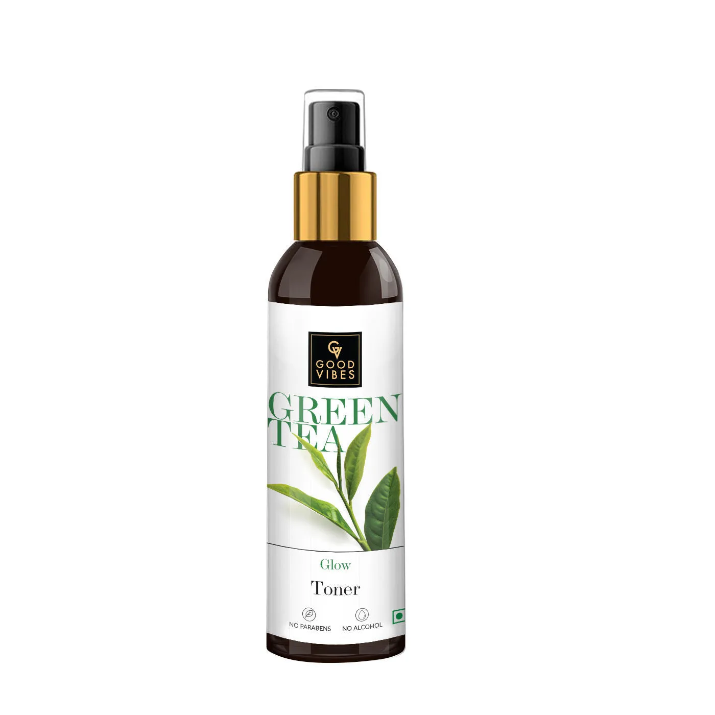 Good Vibes Green Tea Glow Toner | Hydrating, Soothing, Refreshing | With Apple | No Alcohol, No Sulphates, No Parabens, No Animal Testing (120 ml)