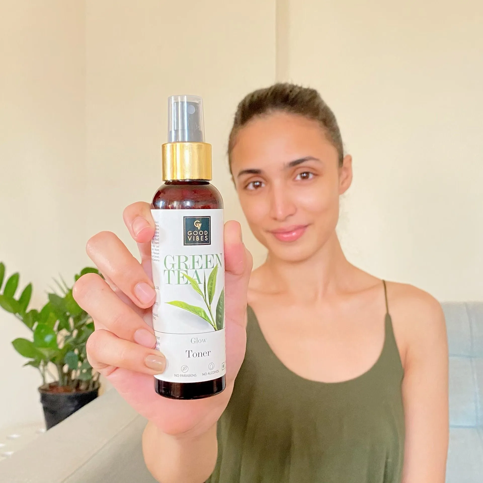 Good Vibes Green Tea Glow Toner | Hydrating, Soothing, Refreshing | With Apple | No Alcohol, No Sulphates, No Parabens, No Animal Testing (200 ml)