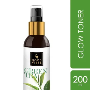 Good Vibes Green Tea Glow Toner | Hydrating, Soothing, Refreshing | With Apple | No Alcohol, No Sulphates, No Parabens, No Animal Testing (200 ml)