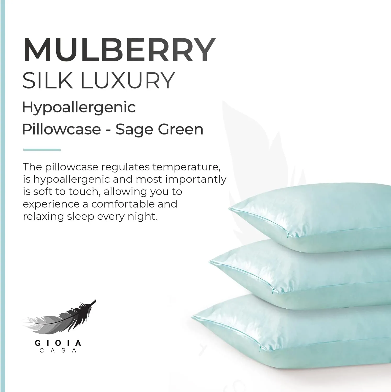 Hypoallergenic Silk Pillowcase Set - Mulberry Silk - Gioia Casa