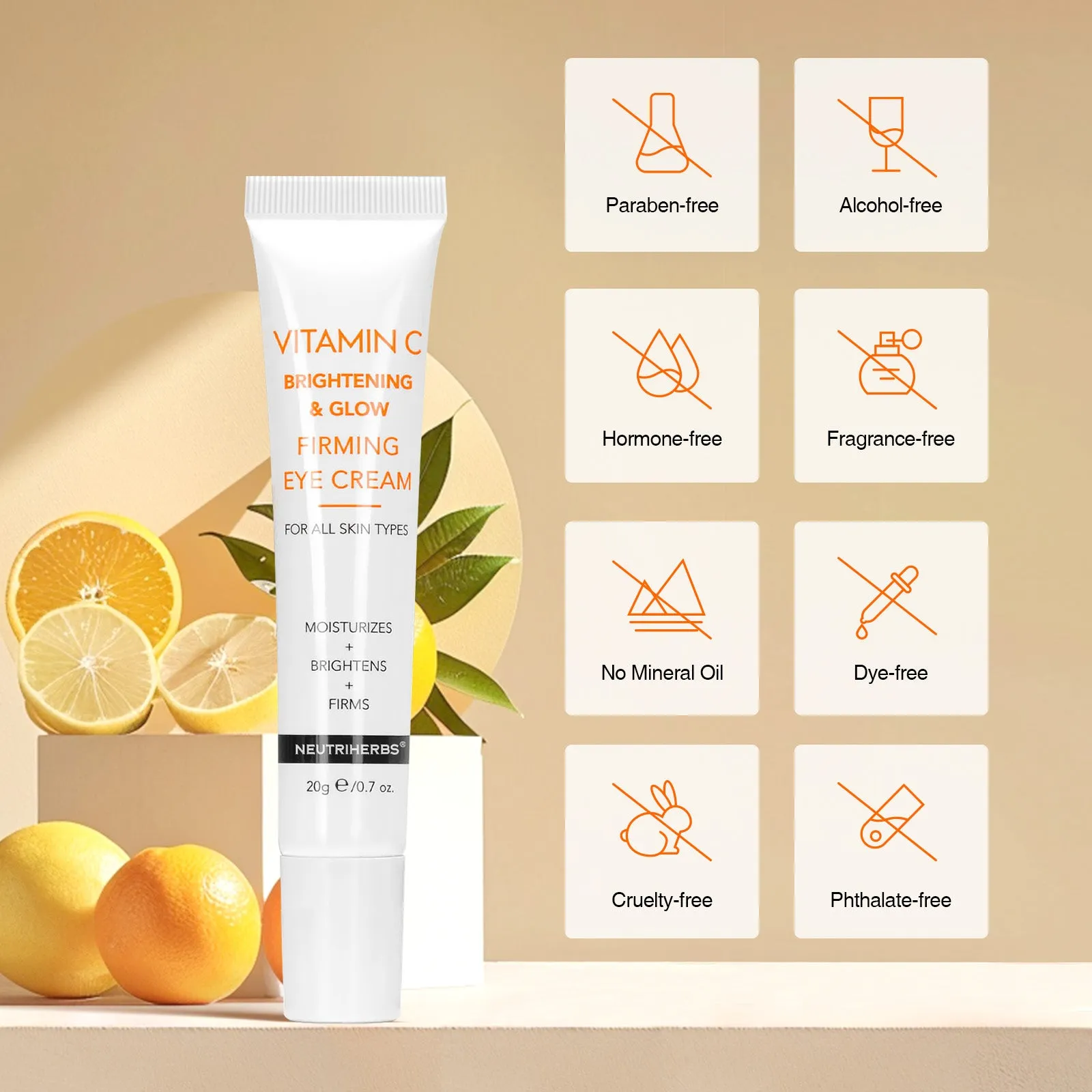 Vitamin C Eye Cream Moisturizes Eye Area With Cooling Gel Formula